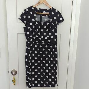 Grace Karin Black and White Sheath Midi Dress